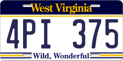WV license plate 4PI375