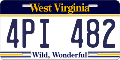 WV license plate 4PI482