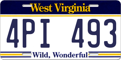 WV license plate 4PI493