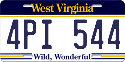 WV license plate 4PI544