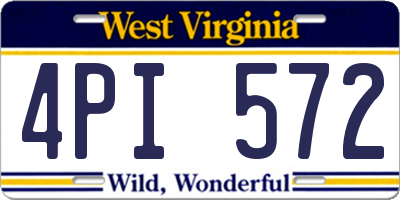 WV license plate 4PI572