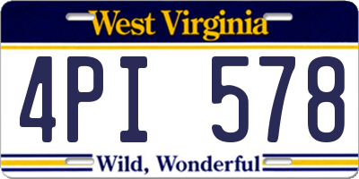 WV license plate 4PI578