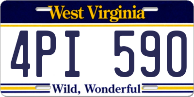 WV license plate 4PI590