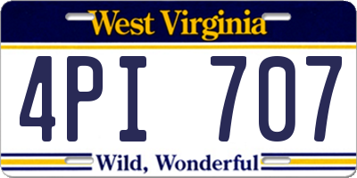 WV license plate 4PI707