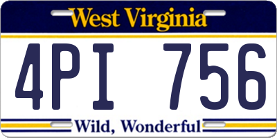 WV license plate 4PI756