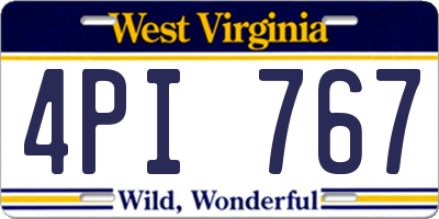 WV license plate 4PI767