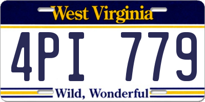 WV license plate 4PI779
