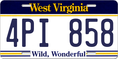 WV license plate 4PI858
