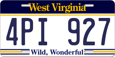 WV license plate 4PI927