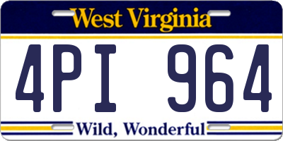 WV license plate 4PI964
