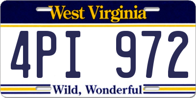 WV license plate 4PI972