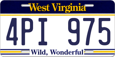 WV license plate 4PI975