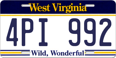 WV license plate 4PI992