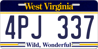 WV license plate 4PJ337