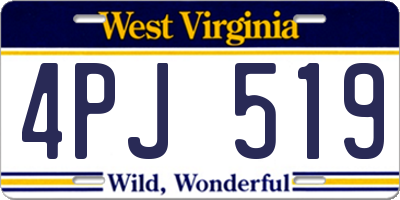 WV license plate 4PJ519