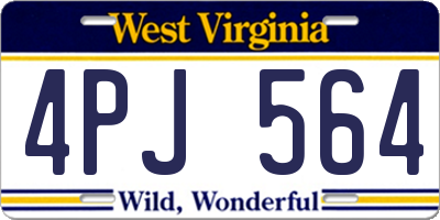 WV license plate 4PJ564