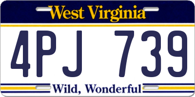 WV license plate 4PJ739