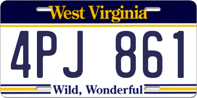 WV license plate 4PJ861