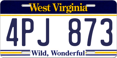 WV license plate 4PJ873