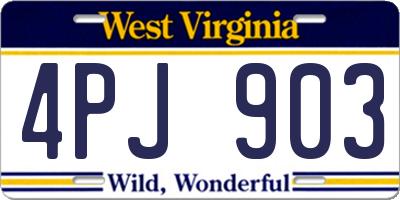 WV license plate 4PJ903