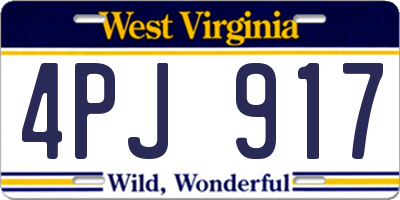 WV license plate 4PJ917