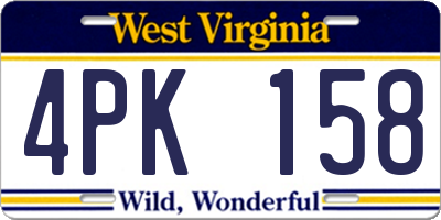 WV license plate 4PK158