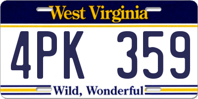 WV license plate 4PK359