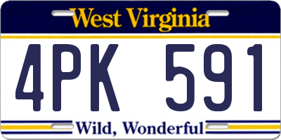 WV license plate 4PK591
