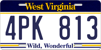 WV license plate 4PK813