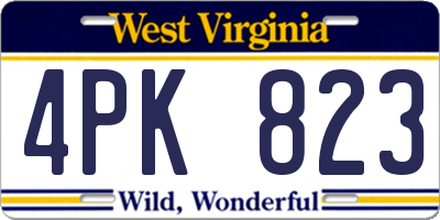 WV license plate 4PK823