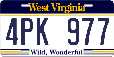 WV license plate 4PK977