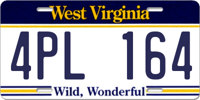 WV license plate 4PL164