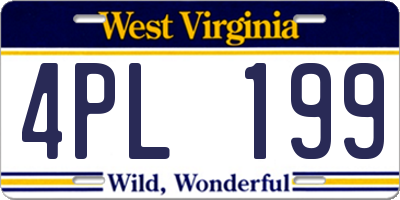 WV license plate 4PL199