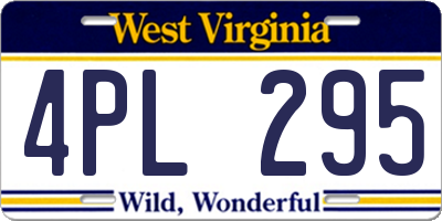 WV license plate 4PL295