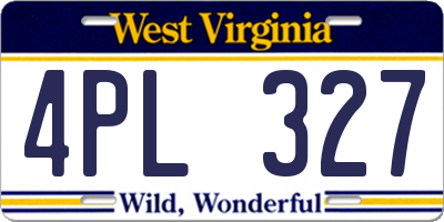 WV license plate 4PL327