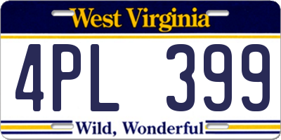 WV license plate 4PL399