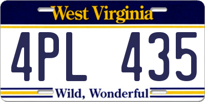 WV license plate 4PL435