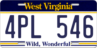 WV license plate 4PL546