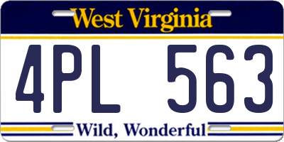 WV license plate 4PL563