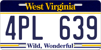 WV license plate 4PL639