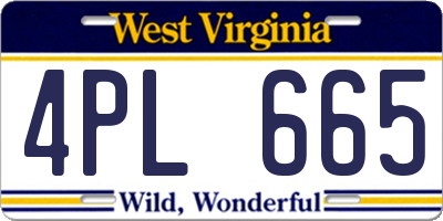 WV license plate 4PL665