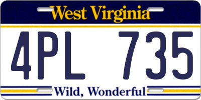 WV license plate 4PL735