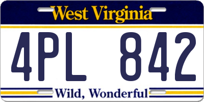 WV license plate 4PL842