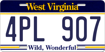 WV license plate 4PL907