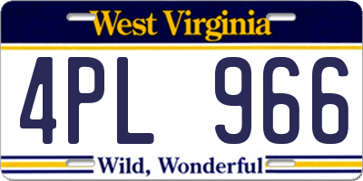 WV license plate 4PL966