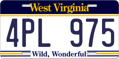 WV license plate 4PL975