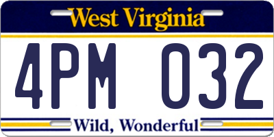 WV license plate 4PM032