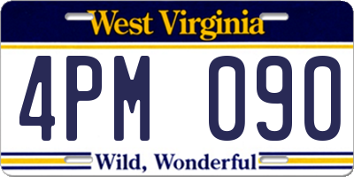WV license plate 4PM090