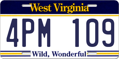 WV license plate 4PM109