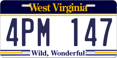 WV license plate 4PM147